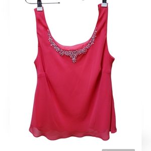 NWOT. ALEX EVENINGS embellished petite tank top sz M.